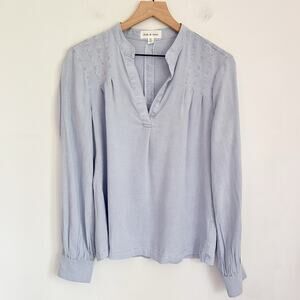 Anthropologie Cloth & Stone V-Neck Pullover Blouse Blue Size S